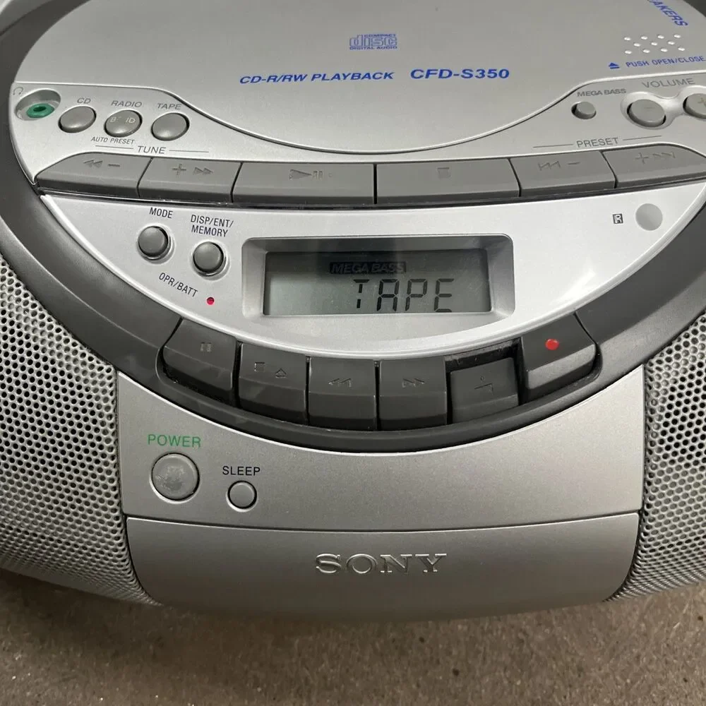 Sony CFD-S350 CD Radio Cassette Boombox Stereo Vintage Open Box No Remote